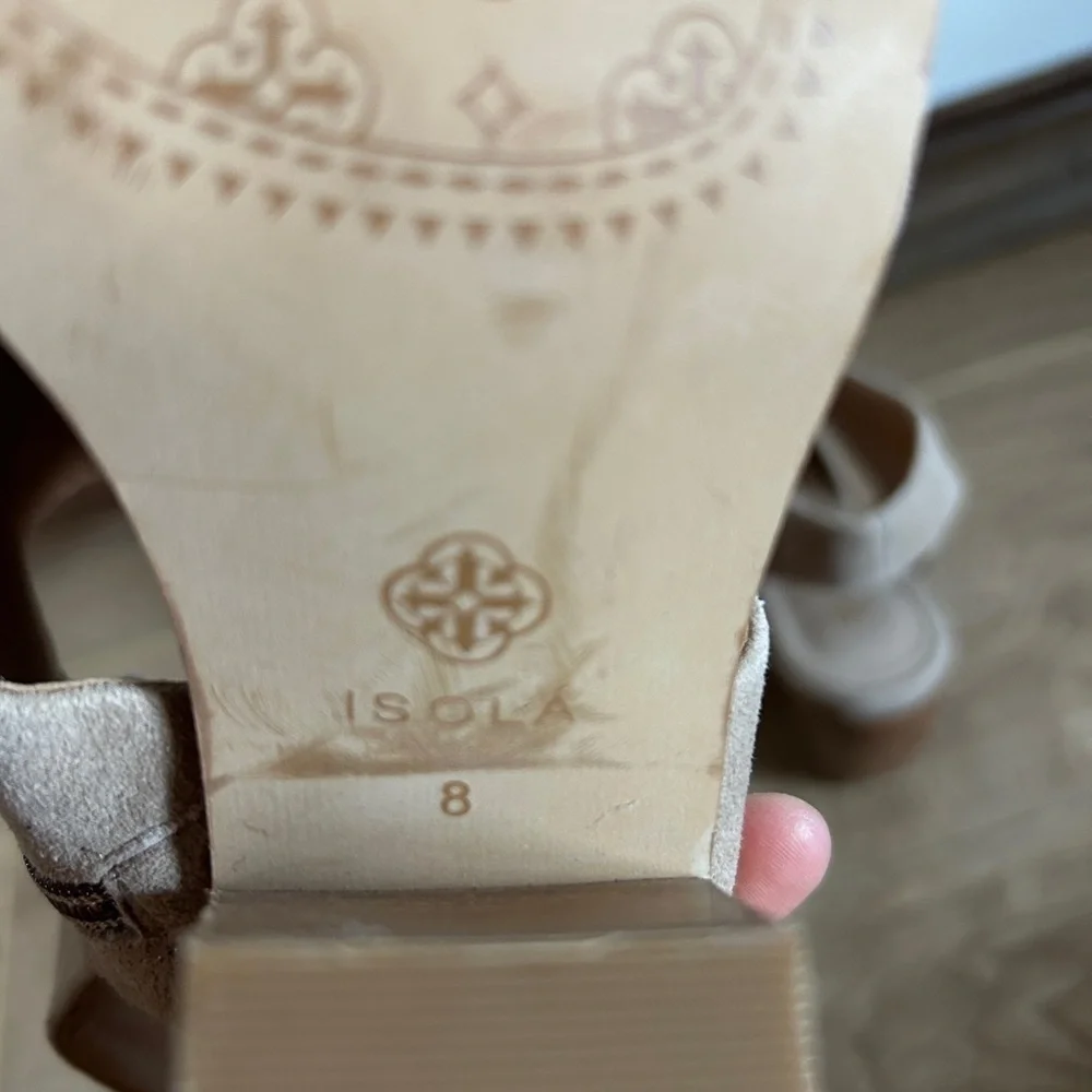 ISOLA Beige Suede Platform Heel Shoes